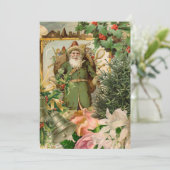 Sinterklaas Kerst Antiek Mooie Kunst Feestdagenkaart (Staand voorkant)