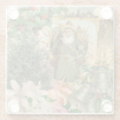 Sinterklaas Kerst Antiek Mooie Kunst Glazen Onderzetter (Achterkant)