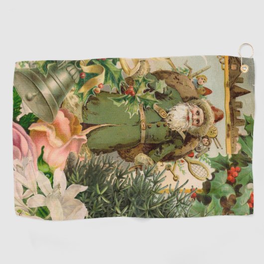 Sinterklaas Kerst Antiek Mooie Kunst Golfhanddoek (Horizontaal)