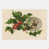 Sinterklaas Kerst Antiek Mooie Kunst Inpakpapier Vel (Voorkant 3)