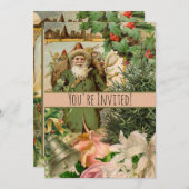 Sinterklaas Kerst Antiek Mooie Kunst Kaart (Voorkant / Achterkant)