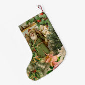 Sinterklaas Kerst Antiek Mooie Kunst Kleine Kerstsok (Achterkant (Hangend))