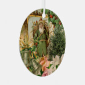 Sinterklaas Kerst Antiek Mooie Kunst Metalen Ornament (Voorkant Rechts)