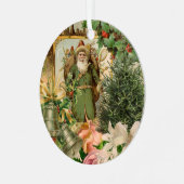 Sinterklaas Kerst Antiek Mooie Kunst Metalen Ornament (Voorkant links)