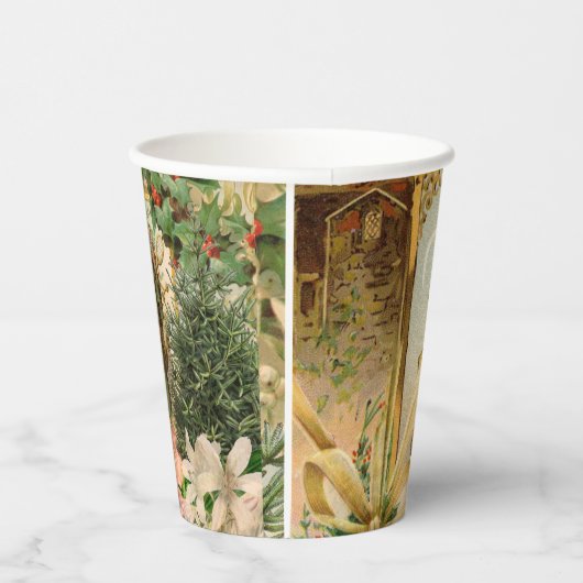 Sinterklaas Kerst Antiek Mooie Kunst Papieren Bekers (Rechts)