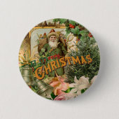 Sinterklaas Kerst Antiek Mooie Kunst Ronde Button 5,7 Cm (Voorkant)