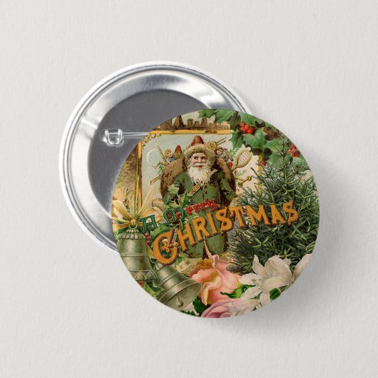Sinterklaas Kerst Antiek Mooie Kunst Ronde Button 5,7 Cm (Voorkant /achterkant)