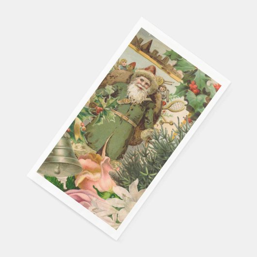 Sinterklaas Kerst Antiek Mooie Kunst Servet (Hoek)