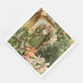 Sinterklaas Kerst Antiek Mooie Kunst Servet (Hoek)