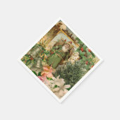 Sinterklaas Kerst Antiek Mooie Kunst Servet (Hoek)