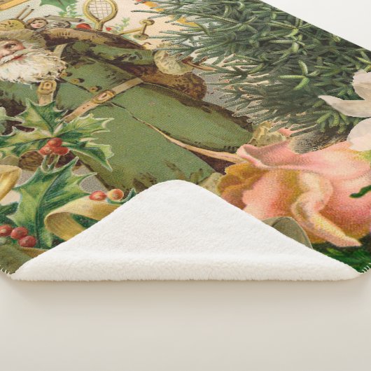 Sinterklaas Kerst Antiek Mooie Kunst Sherpa Deken (3/4)