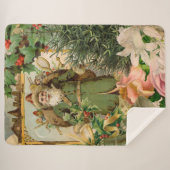 Sinterklaas Kerst Antiek Mooie Kunst Sherpa Deken (Voorkant (horizontaal))