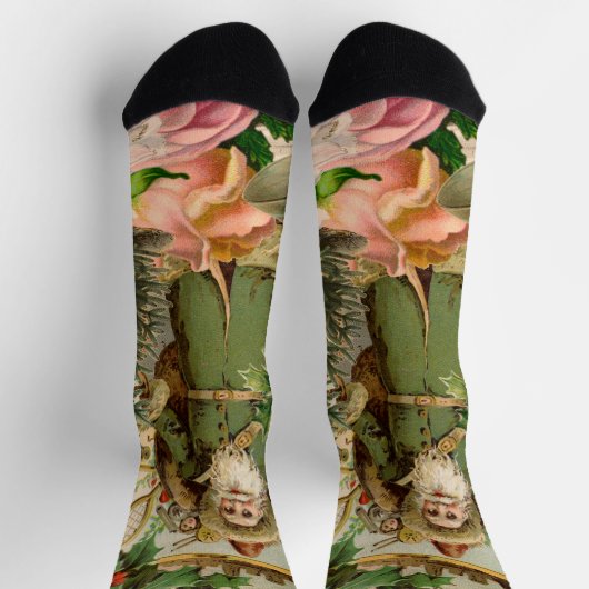 Sinterklaas Kerst Antiek Mooie Kunst Sokken (Top)