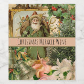 Sinterklaas Kerst Antiek Mooie Kunst Wijn Etiket (Enkel label)