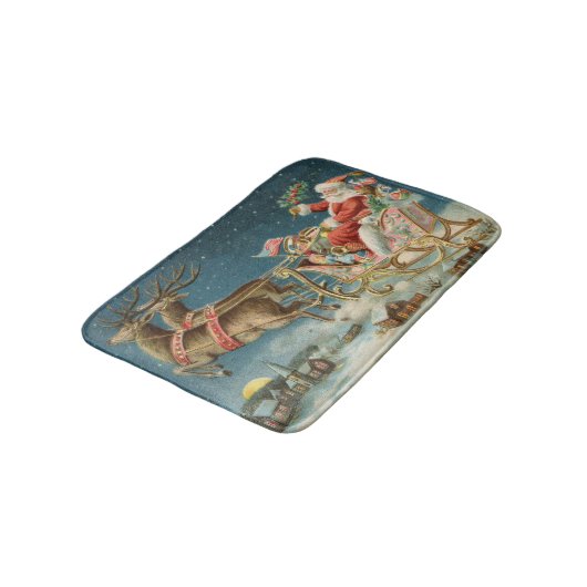 Sinterklaas Kerst Antiek Sleigh Rendier Badmat (Gekanteld)