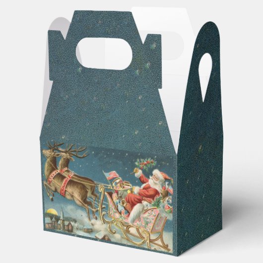 Sinterklaas Kerst Antiek Sleigh Rendier Bedankdoosjes (Geopend)