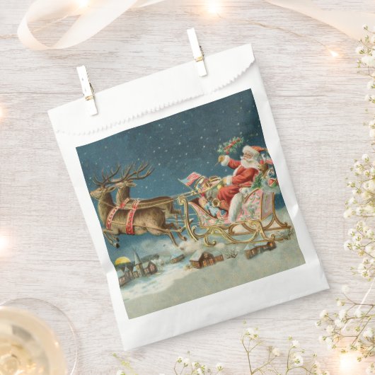 Sinterklaas Kerst Antiek Sleigh Rendier Bedankzakje (Geknipt)