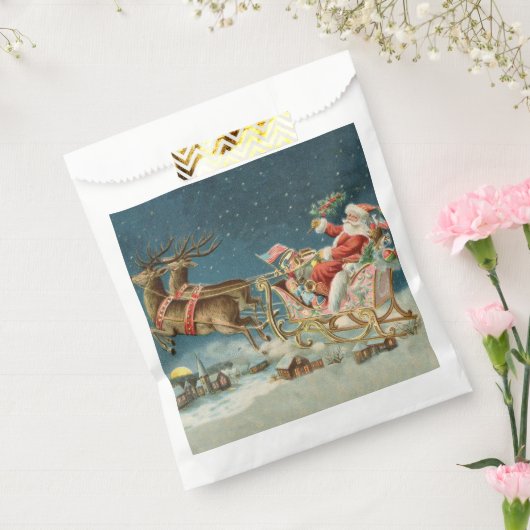 Sinterklaas Kerst Antiek Sleigh Rendier Bedankzakje (Gezegeld)