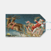 Sinterklaas Kerst Antiek Sleigh Rendier Cadeaulabel (Voorkant (Horizontaal))