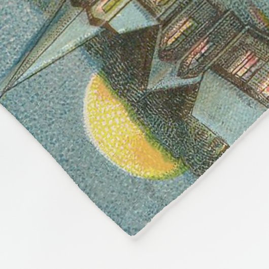 Sinterklaas Kerst Antiek Sleigh Rendier Fleece Deken (Hoek)