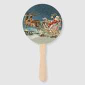 Sinterklaas Kerst Antiek Sleigh Rendier Handwaaier (Achterkant)