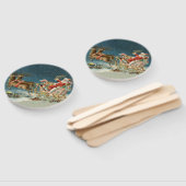 Sinterklaas Kerst Antiek Sleigh Rendier Handwaaier (Niet-gemonteerd)