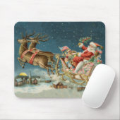 Sinterklaas Kerst Antiek Sleigh Rendier Muismat (Met muis)