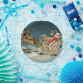 Sinterklaas Kerst Antiek Sleigh Rendier Papieren Bordje (Feest)