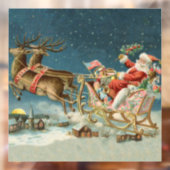 Sinterklaas Kerst Antiek Sleigh Rendier Raamsticker (Vel 2)