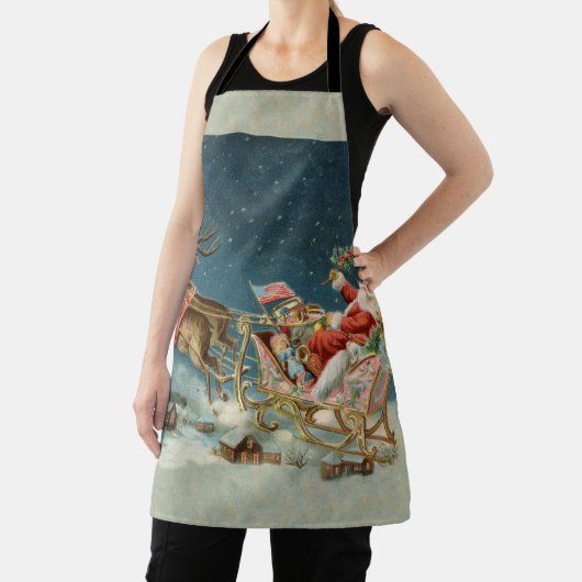 Sinterklaas Kerst Antiek Sleigh Rendier Schort (Insitu)