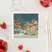 Sinterklaas Kerst Antiek Sleigh Rendier Servet (Insitu)