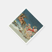 Sinterklaas Kerst Antiek Sleigh Rendier Servet (Hoek)