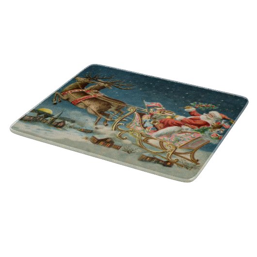 Sinterklaas Kerst Antiek Sleigh Rendier Snijplank (Hoek)