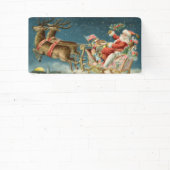 Sinterklaas Kerst Antiek Sleigh Rendier Spandoek (Insitu)