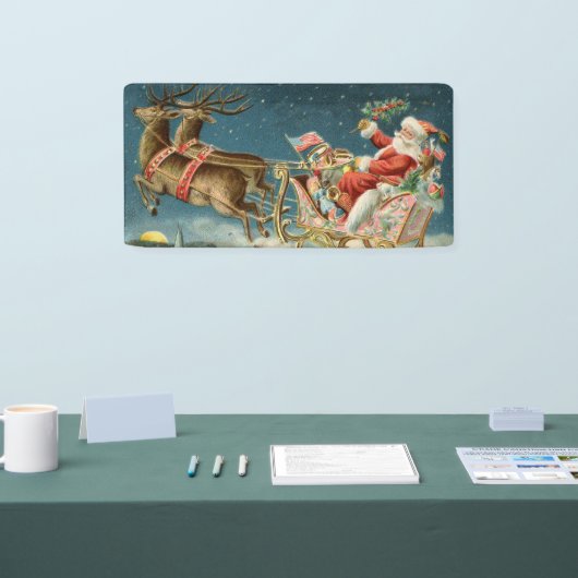 Sinterklaas Kerst Antiek Sleigh Rendier Spandoek (Beurs)