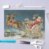 Sinterklaas Kerst Antiek Sleigh Rendier Tissuepapier (Craft)