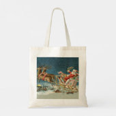 Sinterklaas Kerst Antiek Sleigh Rendier Tote Bag (Achterkant)