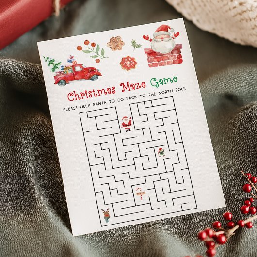 Sinterklaas Kerst Doolhof Spel Feestdagenkaart