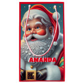 Sinterklaas Kerst Gepersonaliseerd Kinder Rood Klein Cadeauzakje (Achterkant)