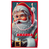 Sinterklaas Kerst Gepersonaliseerd Kinder Rood Klein Cadeauzakje (Voorkant)