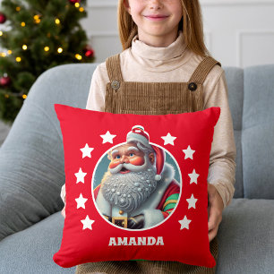 Sinterklaas Kerst Gepersonaliseerd Kinder Rood Kussen