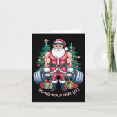 Sinterklaas Kerst Gym Workout Ho-ho-hold Dat Kaart (Voorkant)