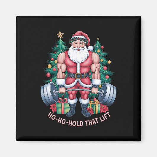 Sinterklaas Kerst Gym Workout Ho-ho-hold Dat Magneet (Voorkant)