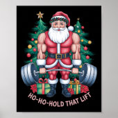 Sinterklaas Kerst Gym Workout Ho-ho-hold Dat Poster (Voorkant)