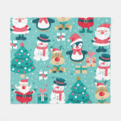 Sinterklaas Kerst Patroon Fleece Deken (Voorkant (Horizontaal))