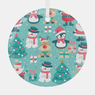 Sinterklaas Kerst Patroon Glas Ornament