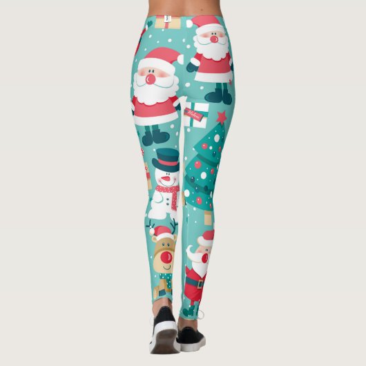 Sinterklaas Kerst Patroon Leggings (Achterkant)