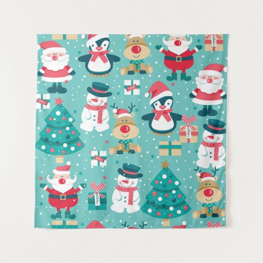 Sinterklaas Kerst Patroon Wandkleed (Voorkant)