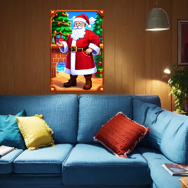 Sinterklaas, kerstboom en cadeaus | AI Art Poster