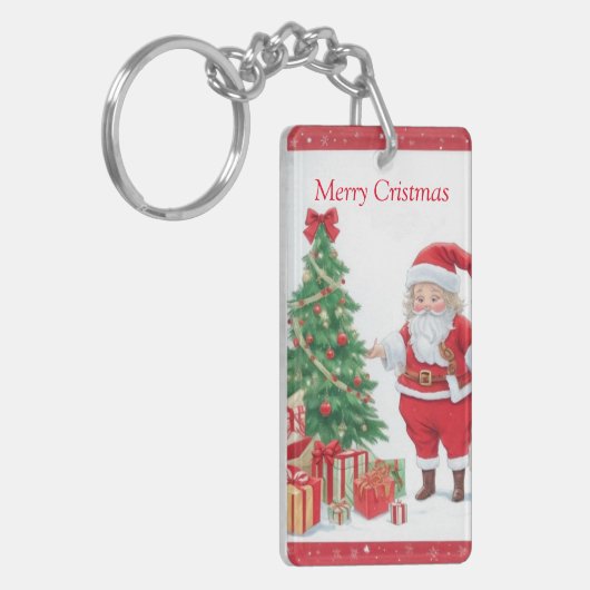 Sinterklaas, kerstboom en Cadeaus Sleutelhanger (Voorkant Links)